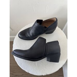 naturalizer ZARIE Black Leather Block Heel Ankle Booties Women’s Size 6.5 WIDE